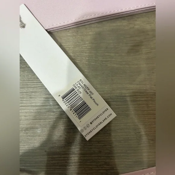 NWT Stoney Clover Lane Classic Clear Lilac purple Flat Pouch - Picture 4 of 5